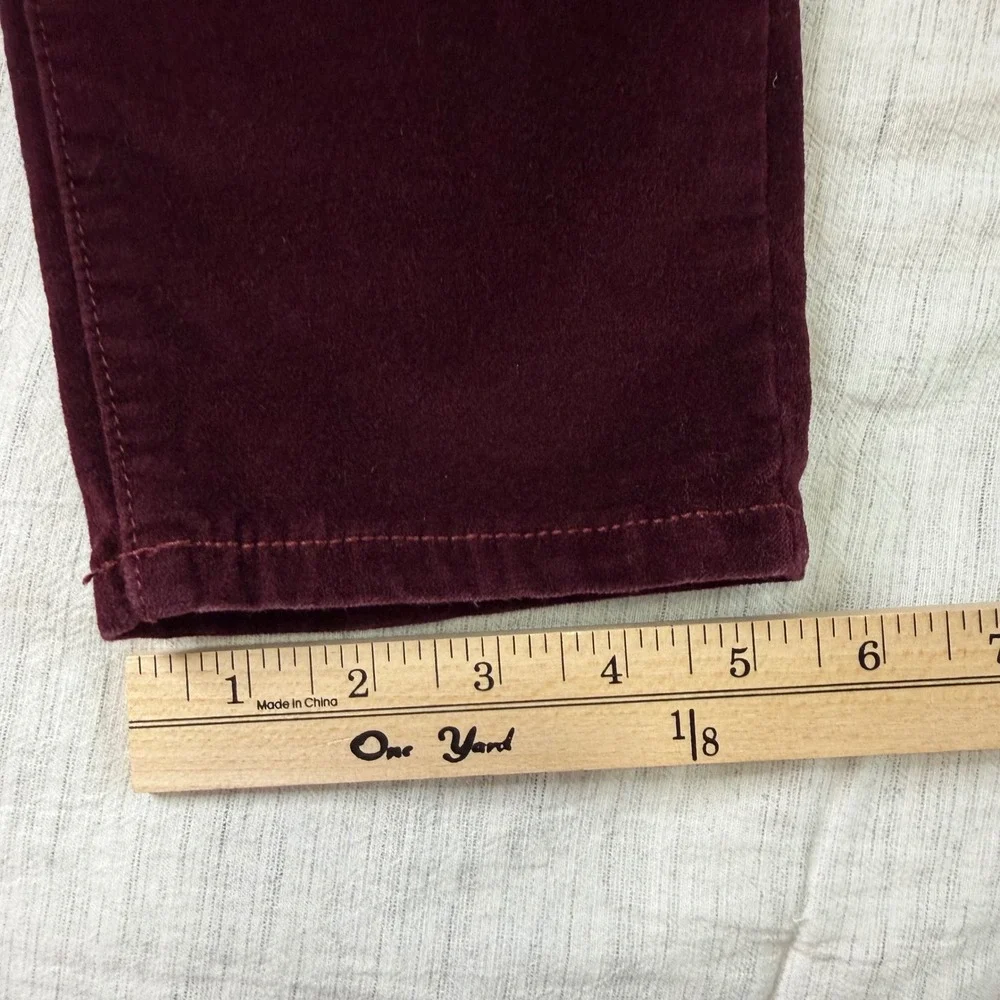 Banana Republic Womens 31/12R Burgundy Velvet Skinny Fit Pants Stretch Holiday